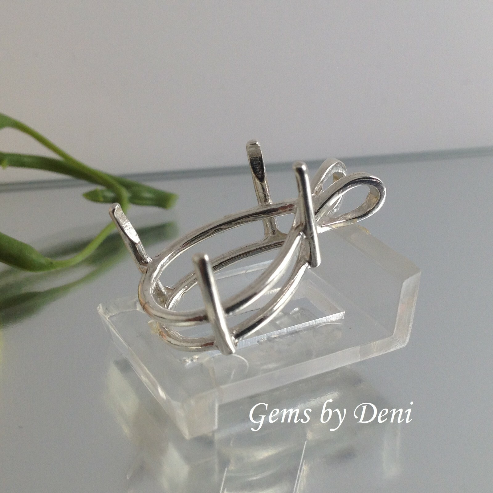 Solid Sterling Silver Pear Cast Wire Pre-Notched Pendant Setting (5x3mm-30x22mm)