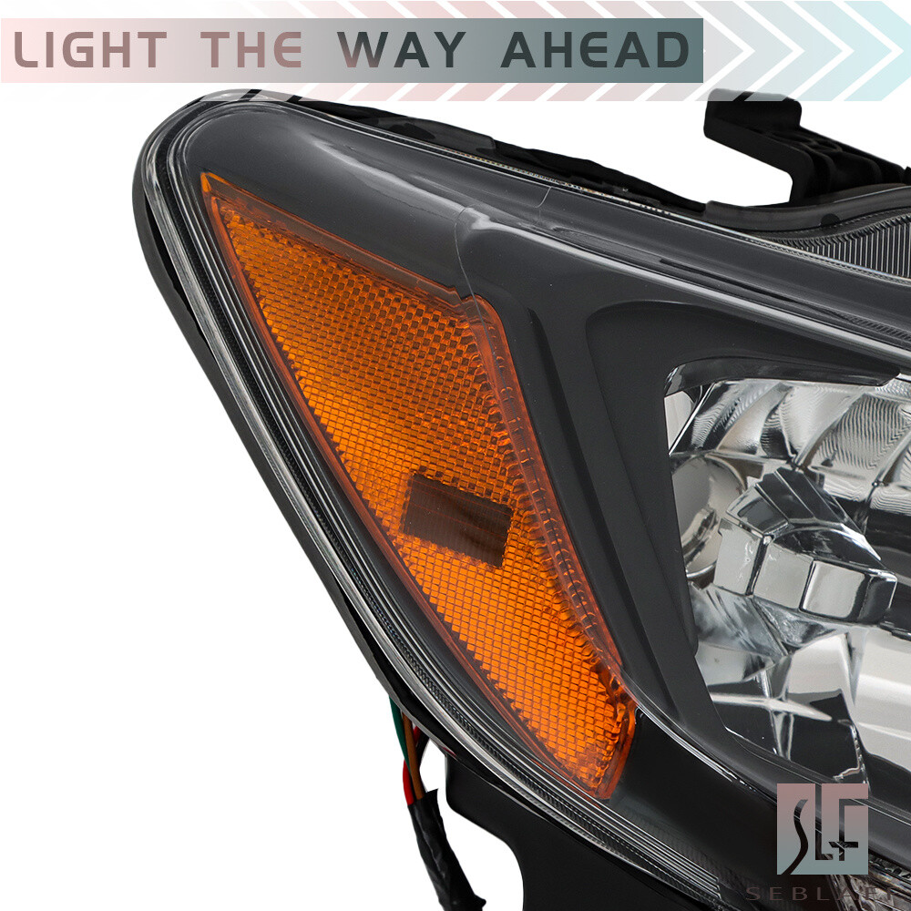 For 2014 2015 2016 Nissan Rogue Headlight Halogen Chrome Clear Left+Right Side