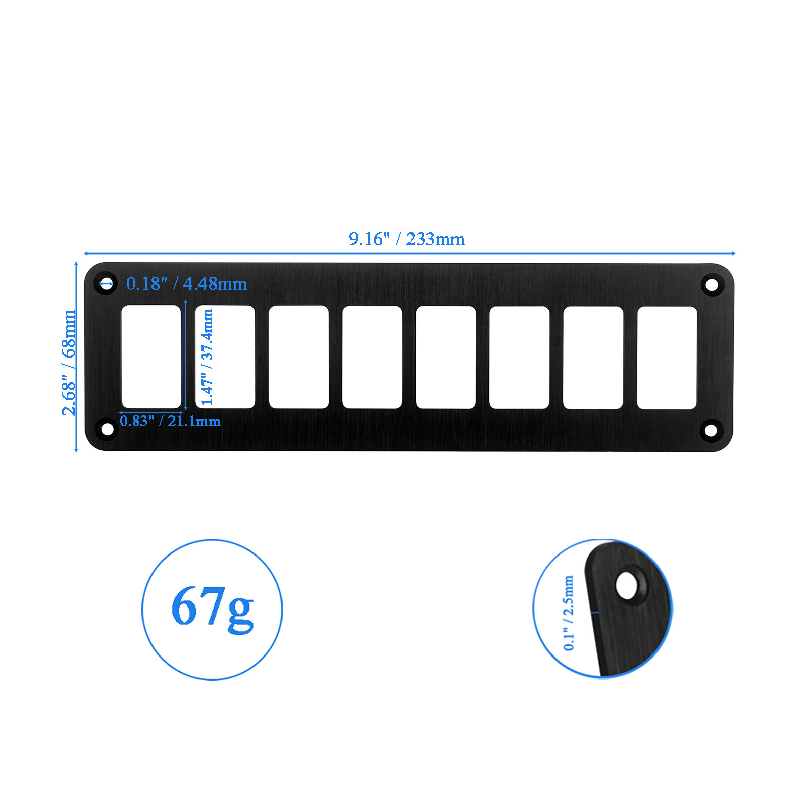 1/2/3/4/6/8 Gang Rocker Switch Panel Aluminum Frame for Car Boat Carling Switch