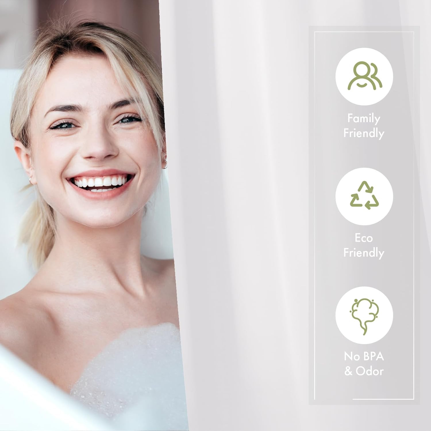 Extra Long Shower Curtain Liner, White Shower Curtain Liner 84 Inches Long, 72X8