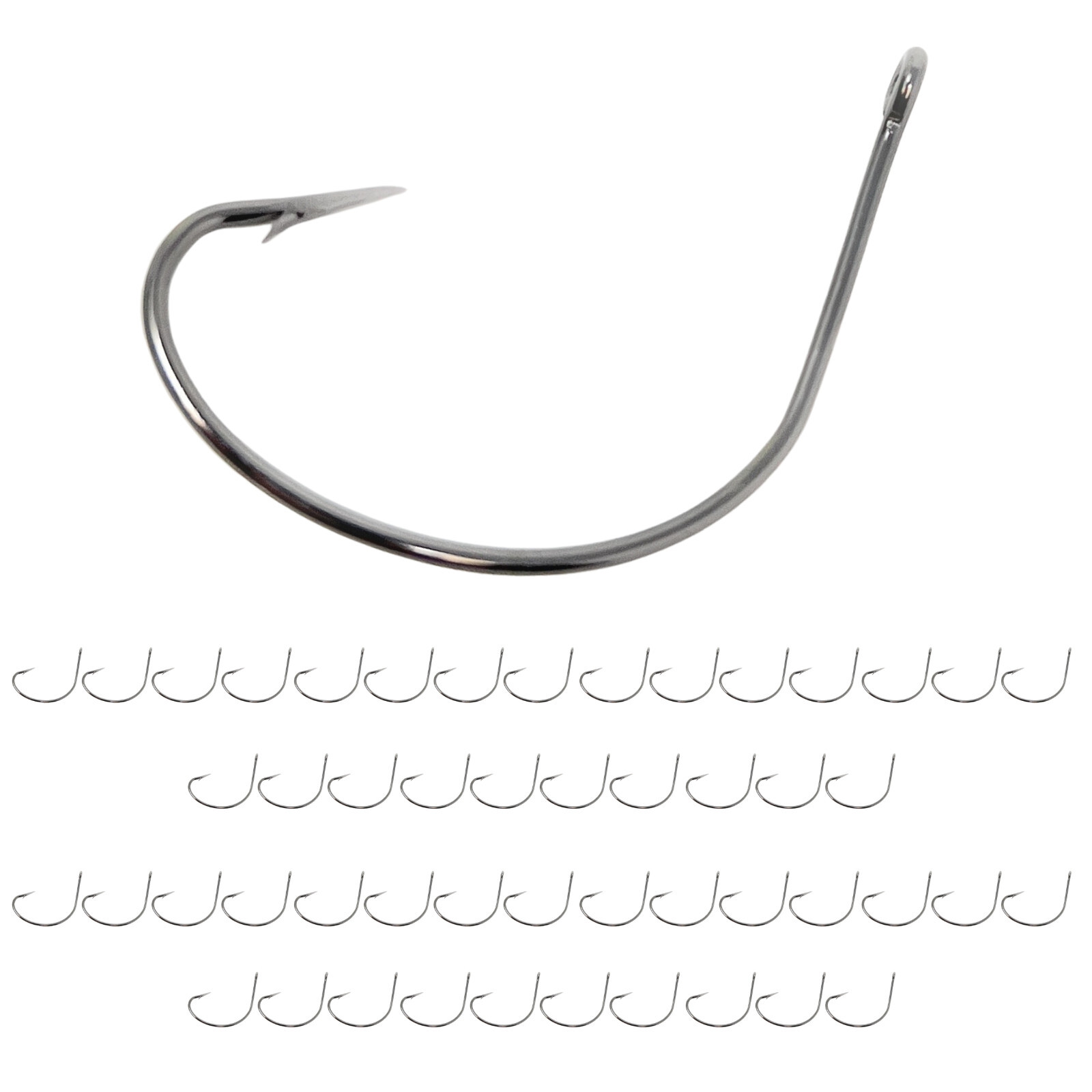 Reaction Tackle Wacky Hooks Wide Gap for Bass Fishing and Other Fish- 50 pack