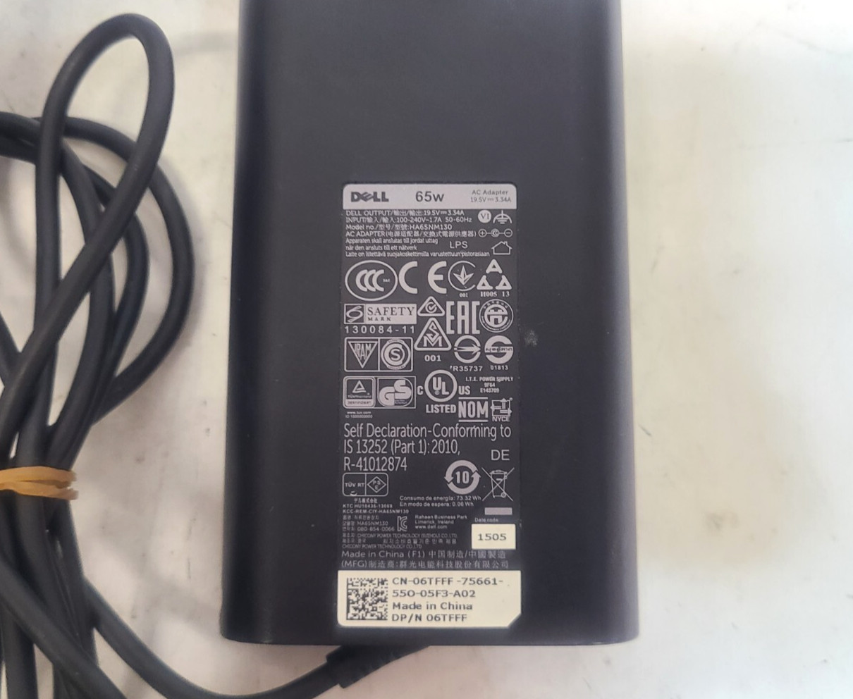 Mixed Lot of 10 Dell 65w LA65NM130 HA65NM130 Slim AC Adapters