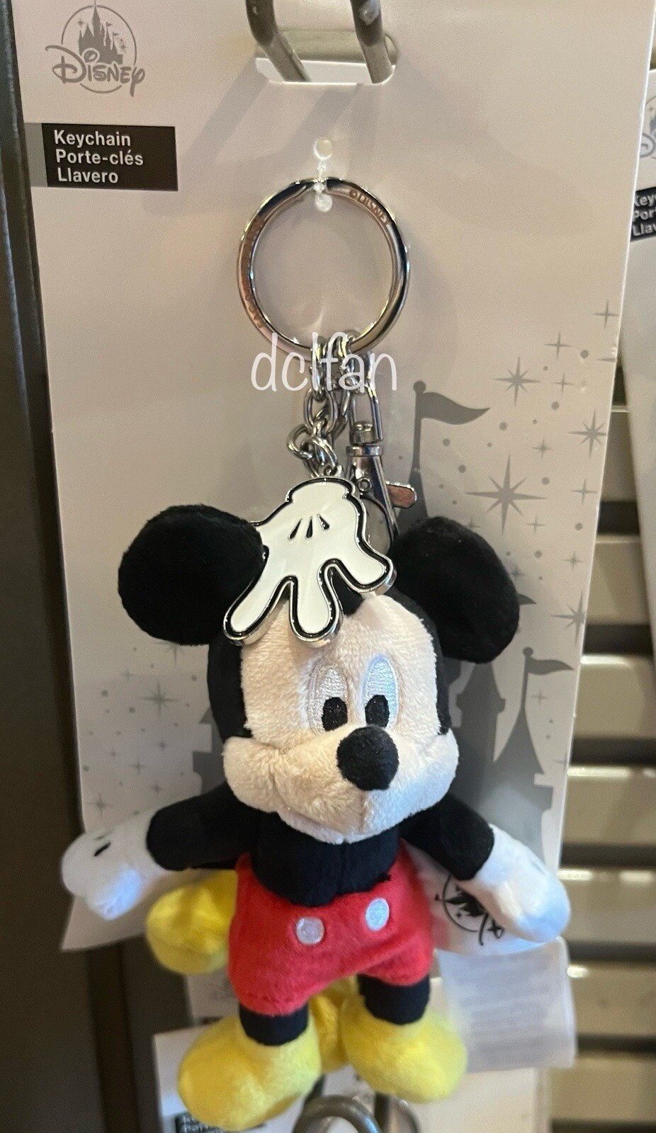 Disney Parks Mickey Mouse Plush Keychain with Hand Bag Charm NEW