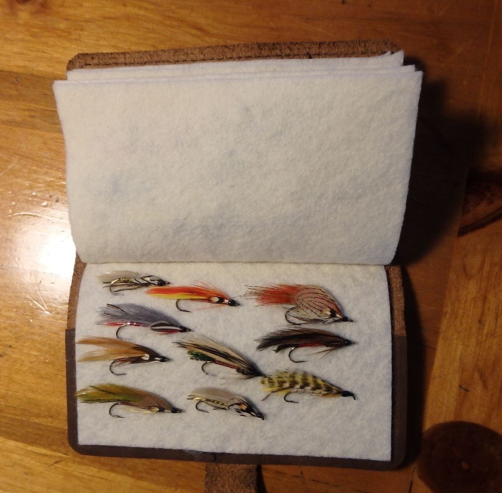 WAXED BISON BUFFALO Leather Fly Wallet - Fly Book, USA MADE FREE SHIPPING