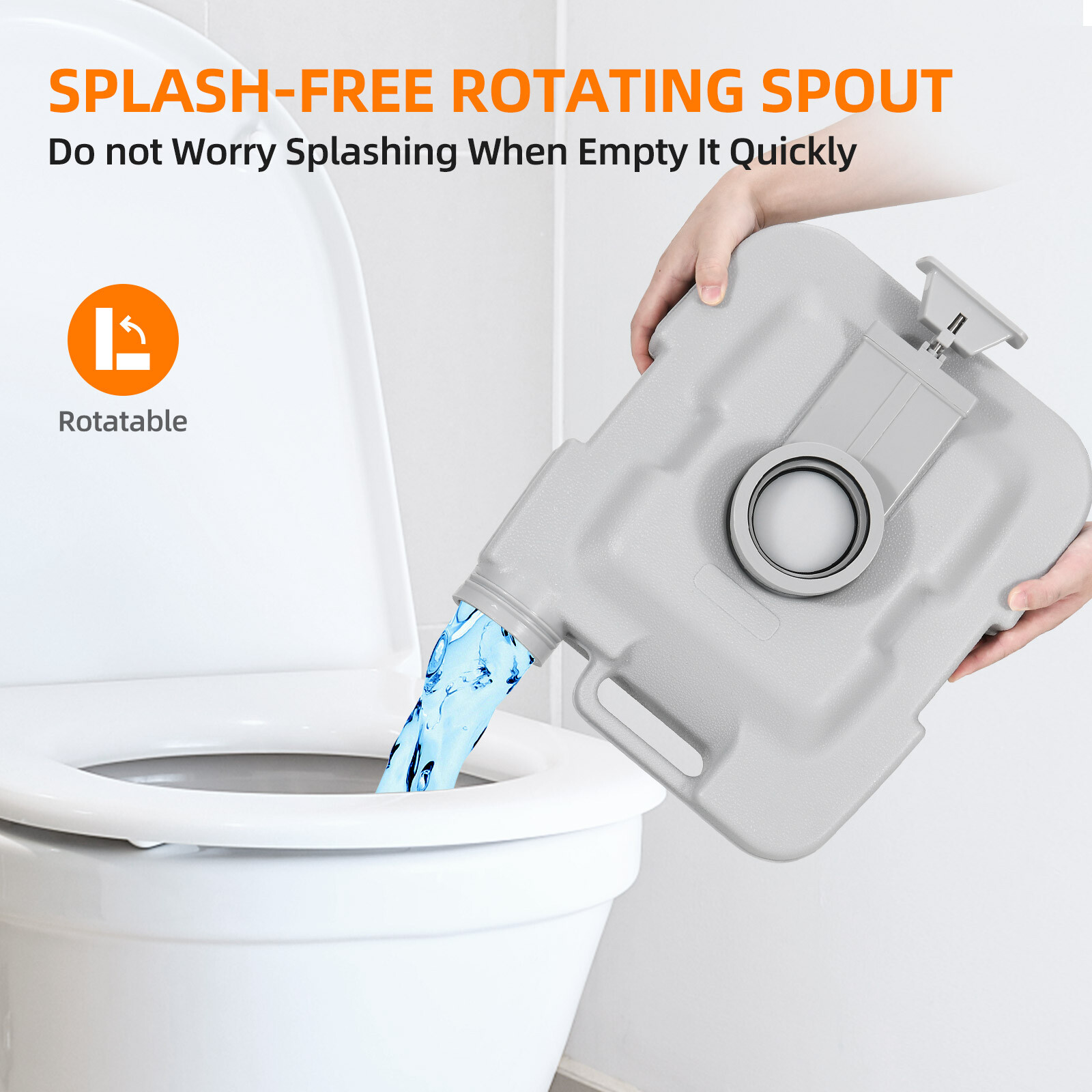 Portable Toilet 2.6 Gallon 10L Flush Outdoor Camping Toilet Potty Travel Car SUV