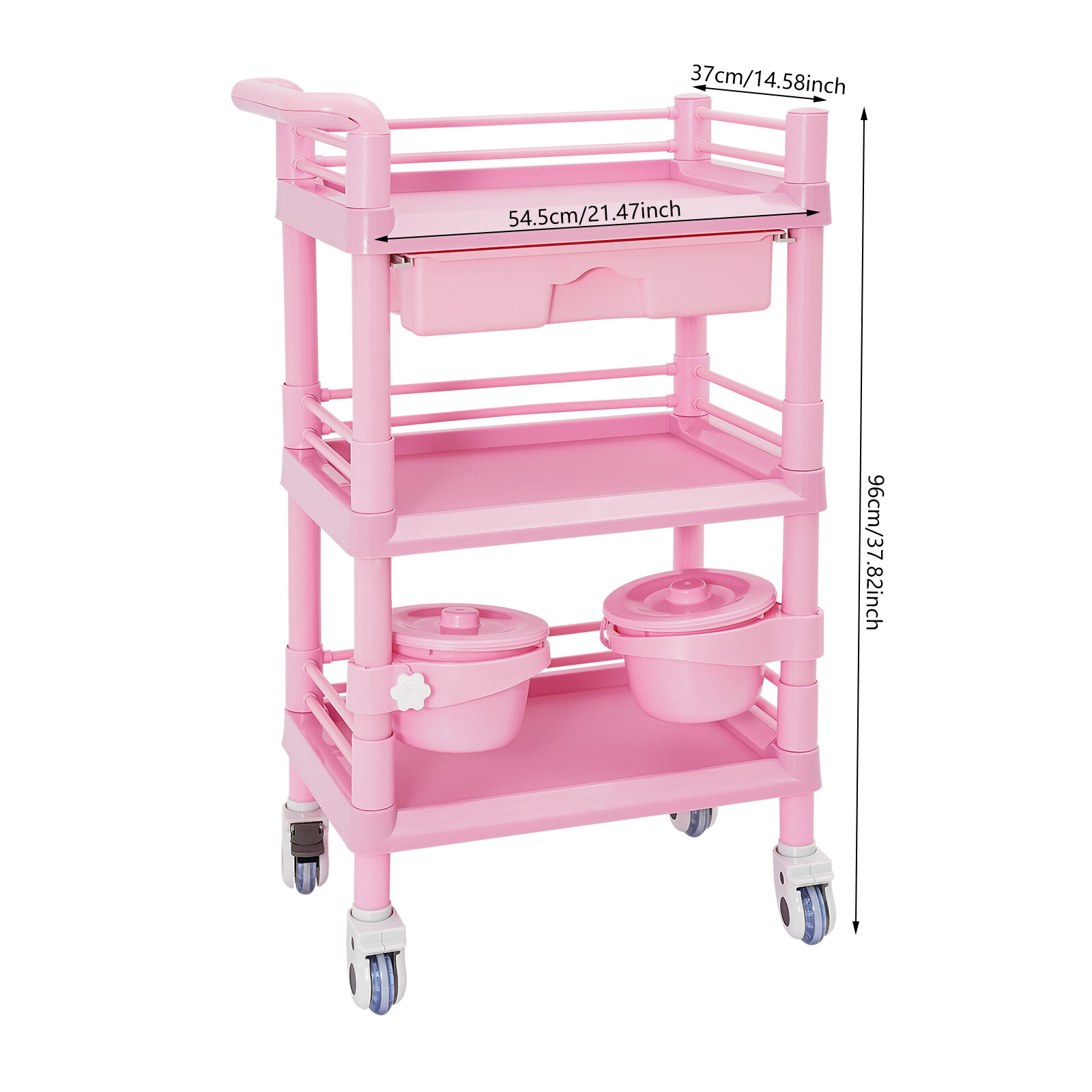 80kg/176.37lbs Movable Salon Storage Cart Beauty Organizer Mobile Storage Cart
