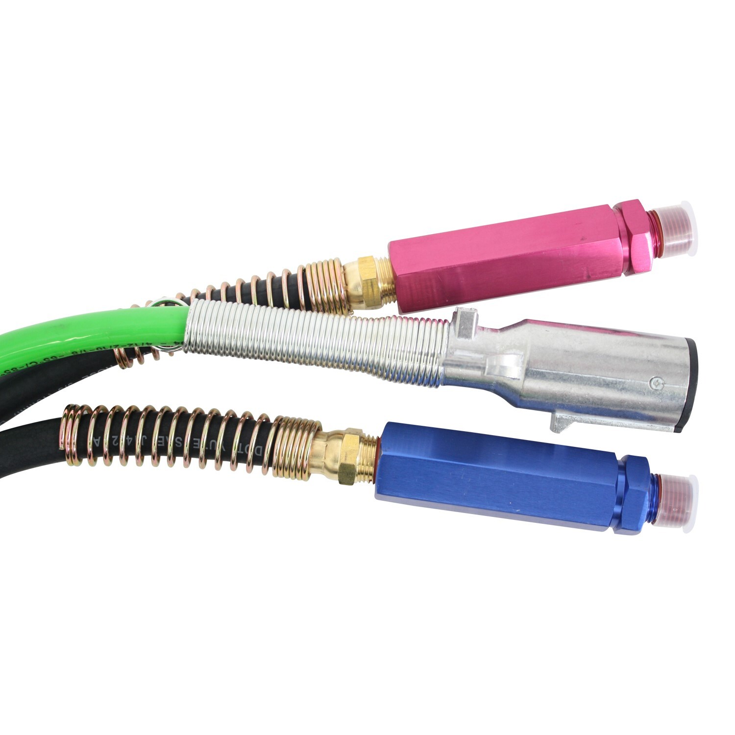 3-In-1 Air Line Hose Electric Cable Wrap Semi Trailer ABS 12 Foot 7 Way