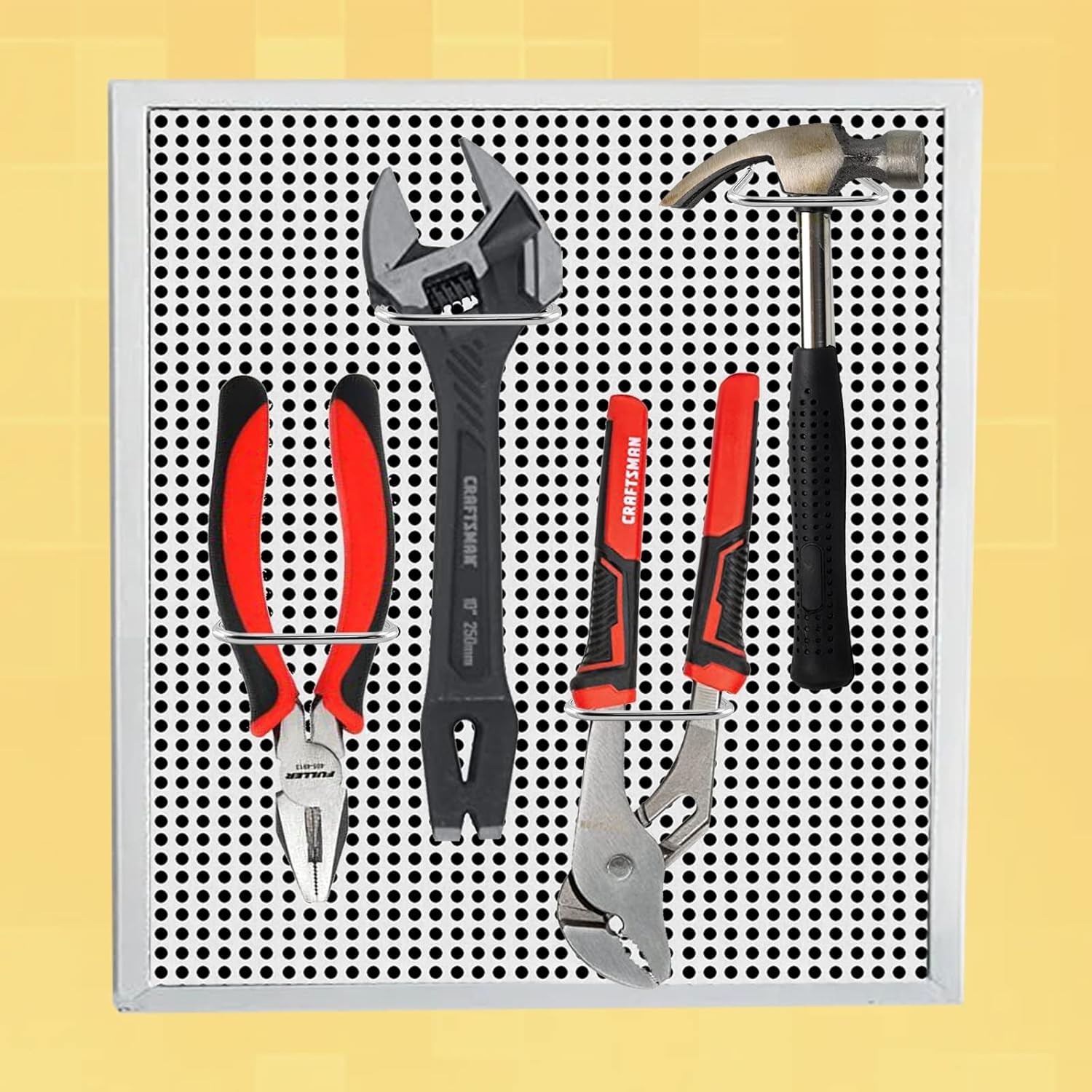 16pcs Pegboard Pliers Holders Stainless Steel Hooks Double Loop Pegboard Organiz