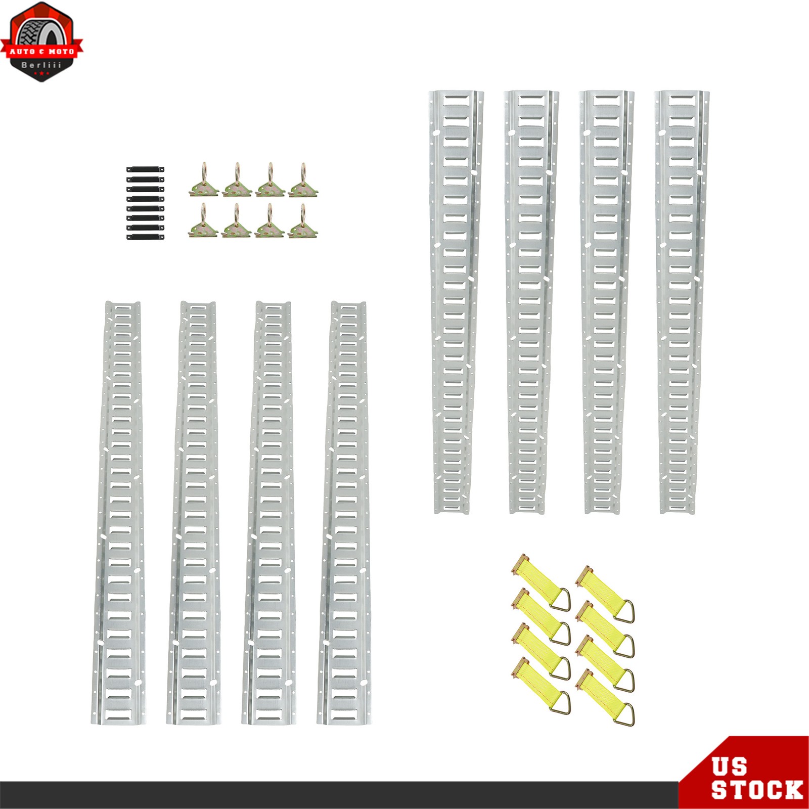 Fit For E Track Tie Down Rail Kit 5' E Track Rails Enclosed Cargo Trailer 34 PCS