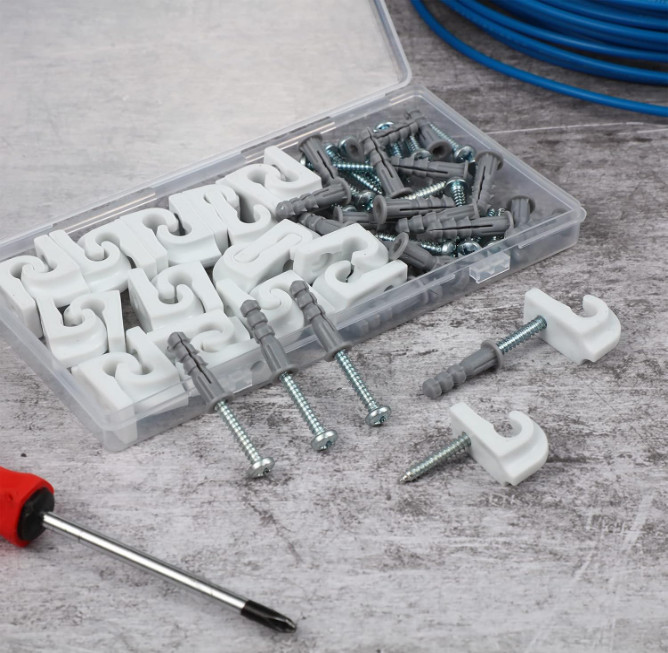 Clips Estante Alambre Blancos 20 Pzas Soportes Plástico Resistente Ajustable