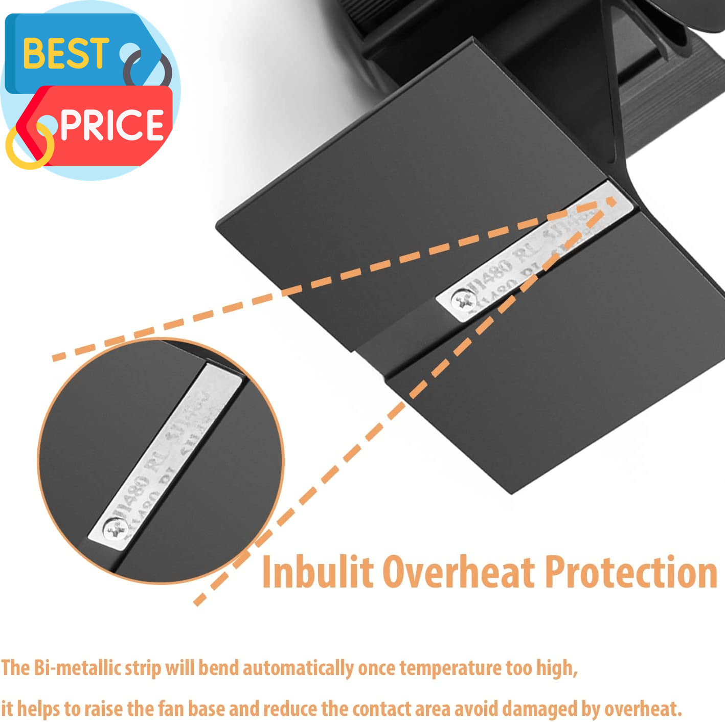 Wood Stove Fan 5 Blades, Heat Powered Fireplace Fans for Wood/Log Burner Stove,