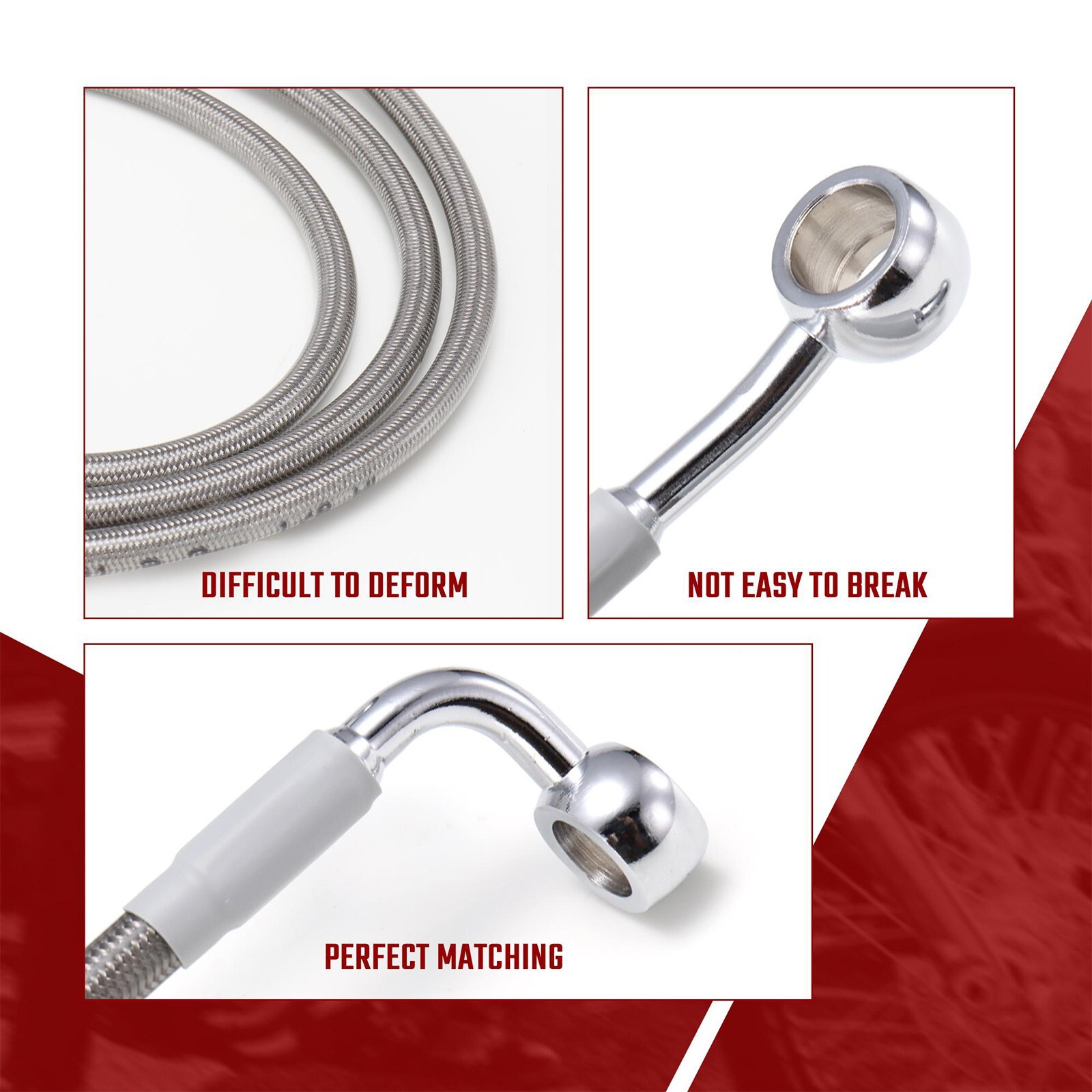 Harley Handlebar 48" Front Brake Line for Dyna 2007-2017 Softail 2000-2015 N/ABS