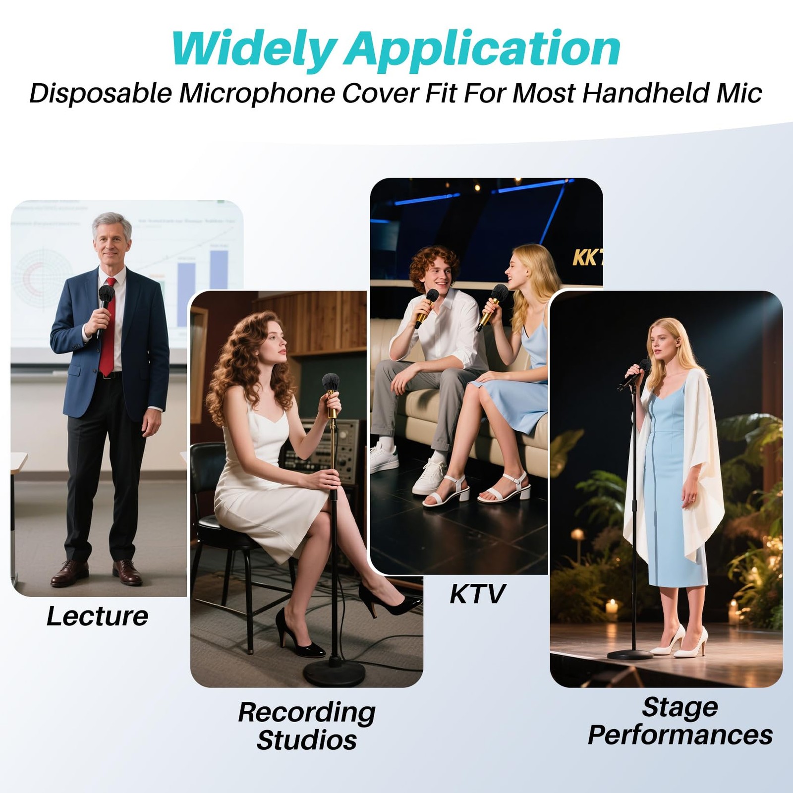 100PCS MAQIHAN Microphone Cover - Mic Covers Disposable Odorless Non-Woven...