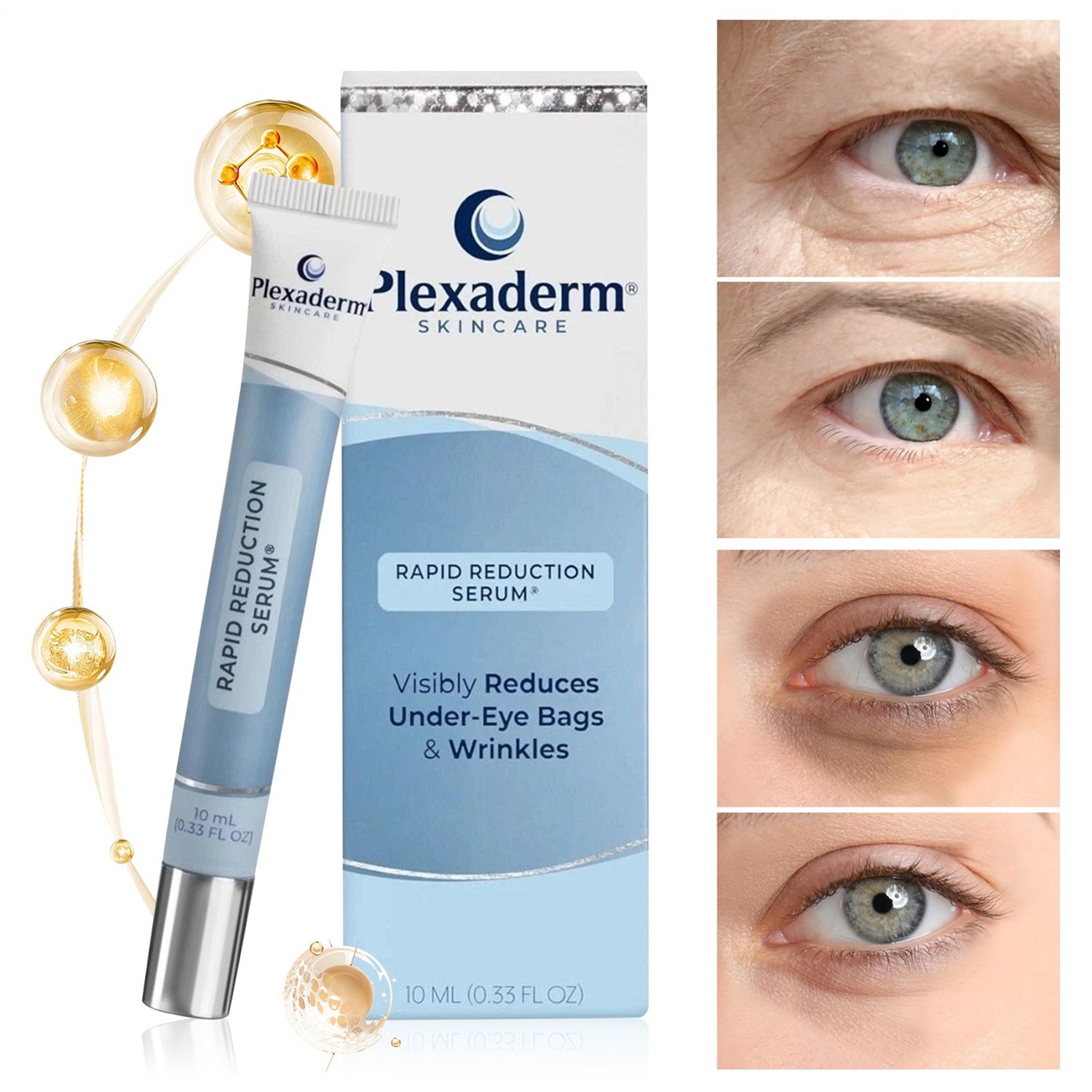 Plexaderm Rapid Reduction Eye Serum - Visibly Reduces Under-Eye Bags, Wrinkles🔥