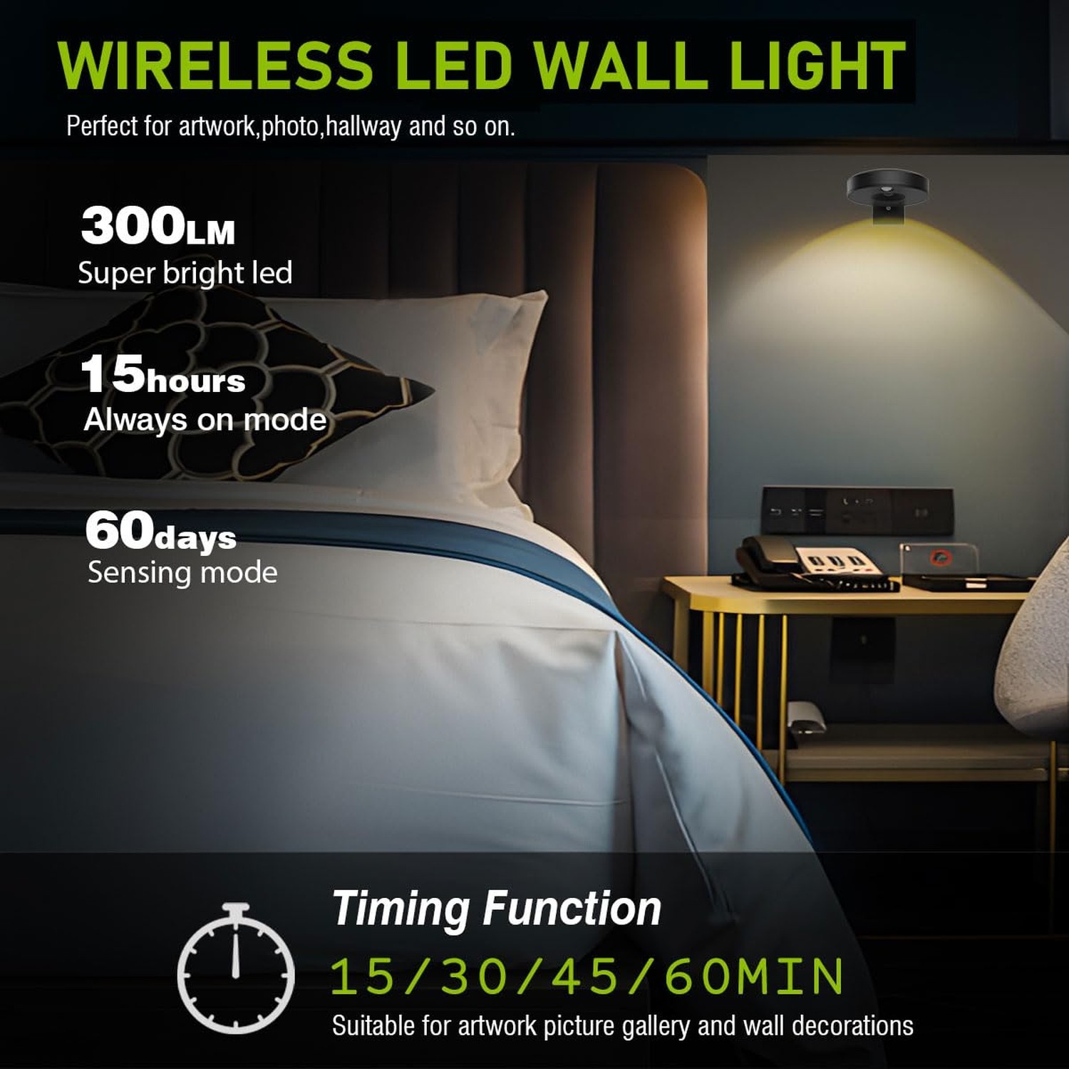 3Pack LED Picture Lights 3Pack LED Picture Lights for Wall Rechargeable Battery