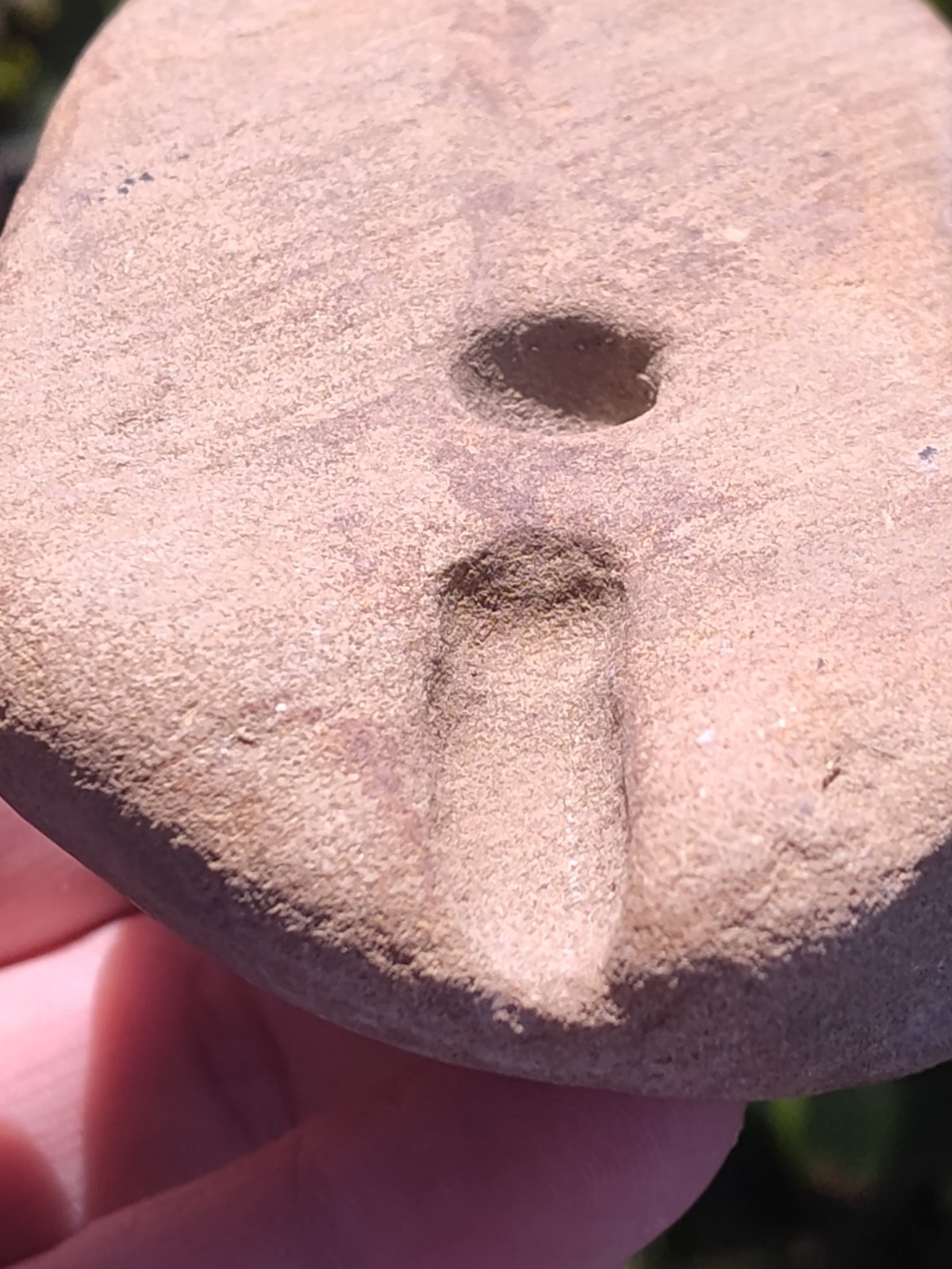 Indian Artifacts Gorget Pendant Drilled Banded Slate