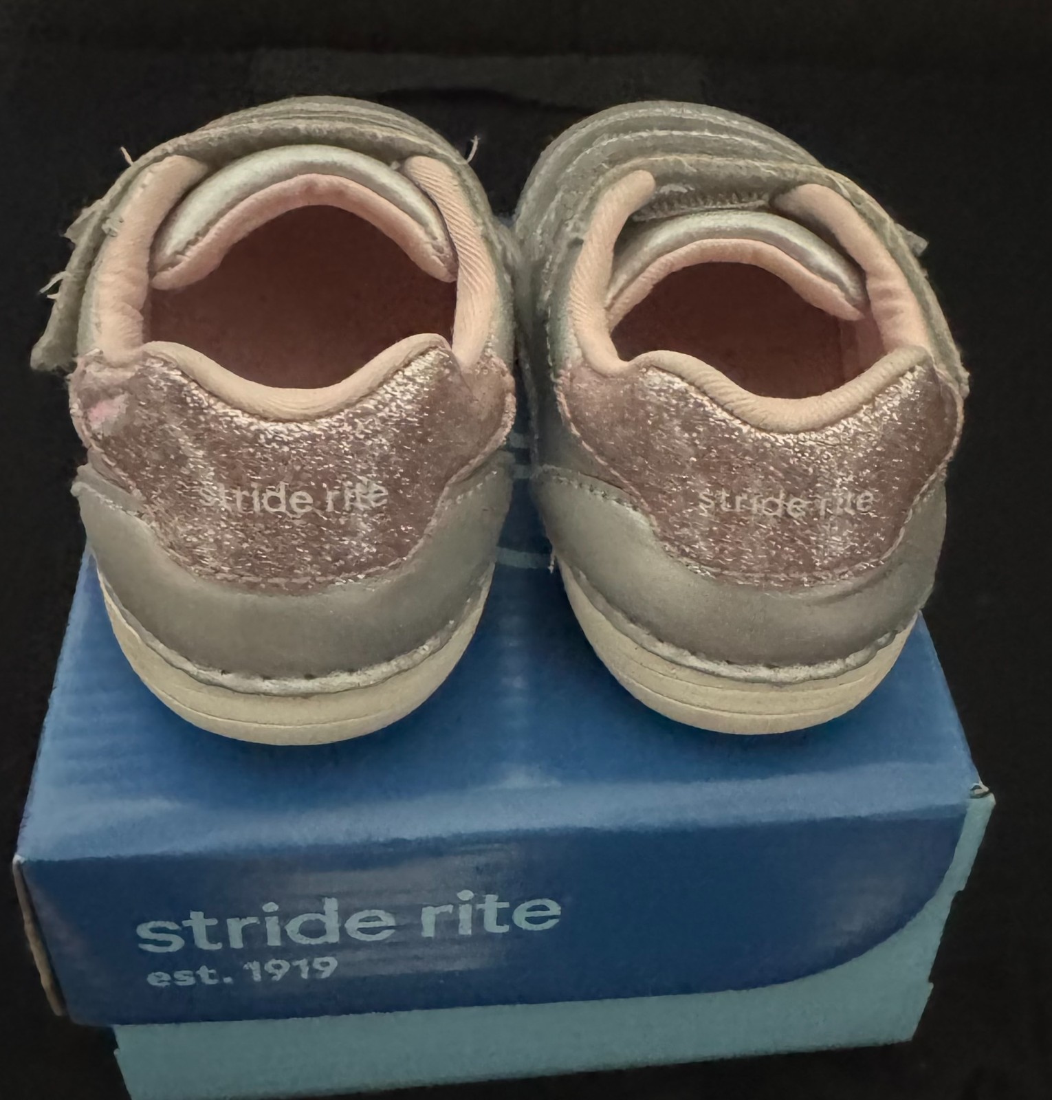 STRIDE RITE SM-Kennedy BG018003 Silver Pink Sparkle Sneakers Shoes Sz 6M Toddler