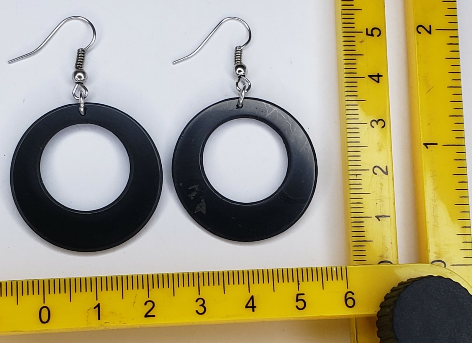 Shungite Earrings EMF 5G Wi Fi Protection Jewelry - Double Circle - 1 pair