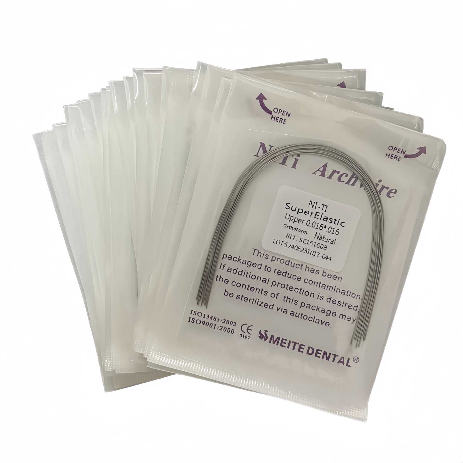 Dental Orthodontic Arch Wire Super Elastic Niti Round Rectangular Natural Form