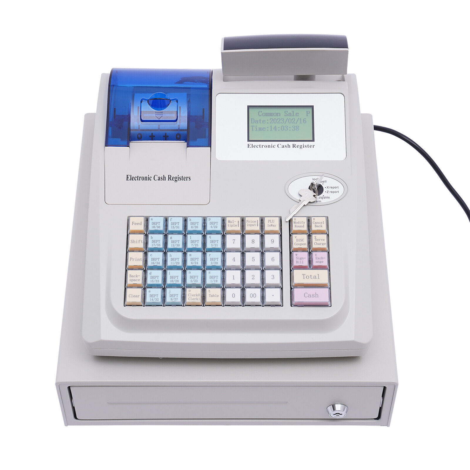 NEW Electronic Cash Register 48 Keys Cash Management System with Thermal Printer