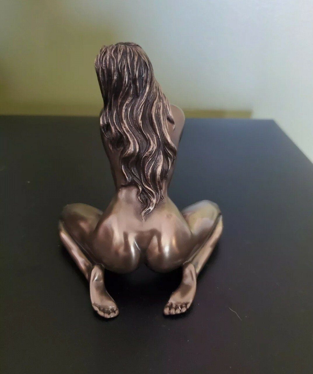 Hood Ornament Bronze Nude Kneeling Woman ideal for Rat Rods Big Rig Custom Ride