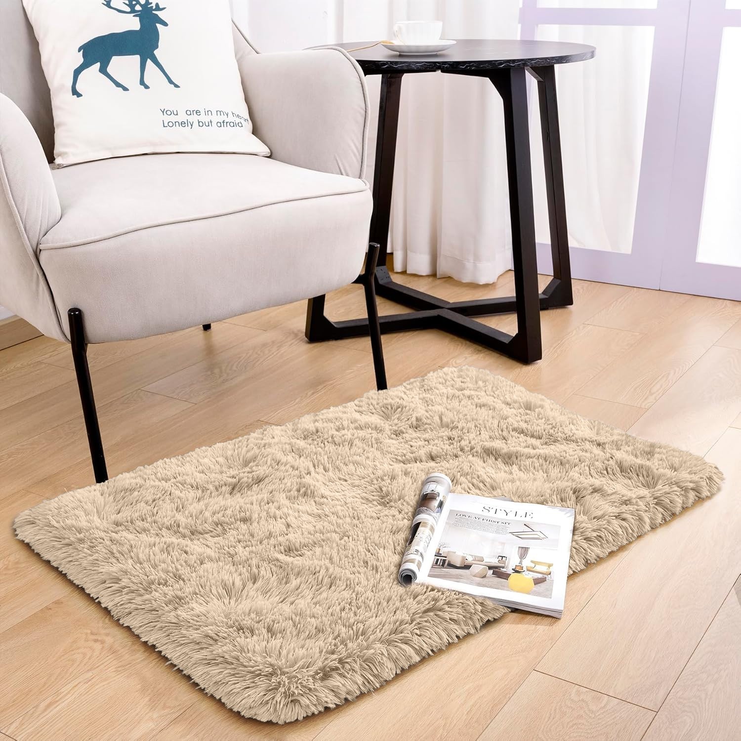 Plush Shaggy Door Mat Entrance Indoor Rugs Faux Fur Anti Slip Shaggy Rugs