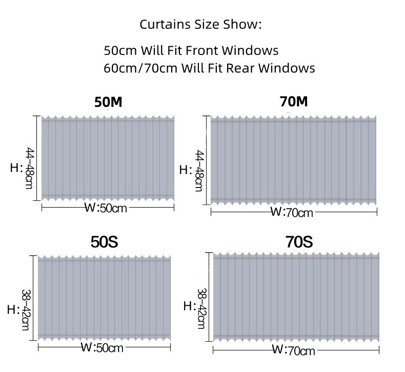 JDM JP Junction Produce Beige Car Curtains Luxury Window Shade Valance 6 Sizes