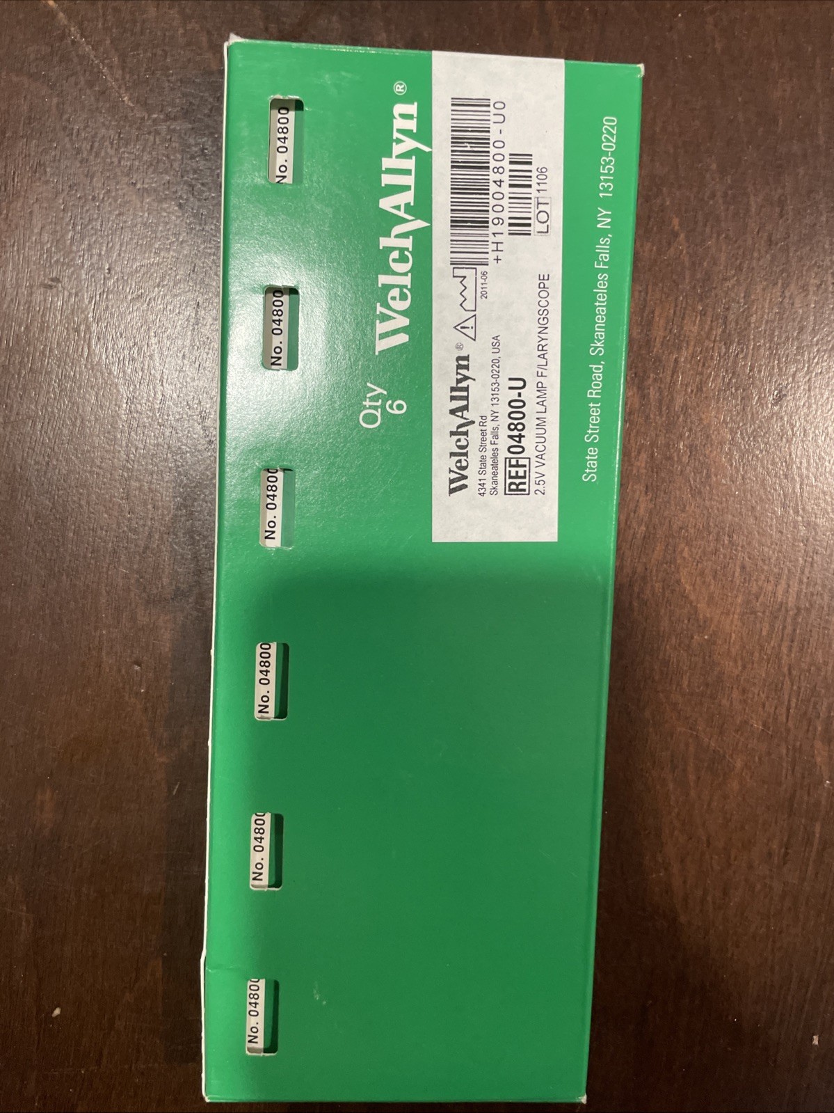 Welch Allyn 2.5V Halogen Vacuum Lamp for Laryngoscope, #04800-U6