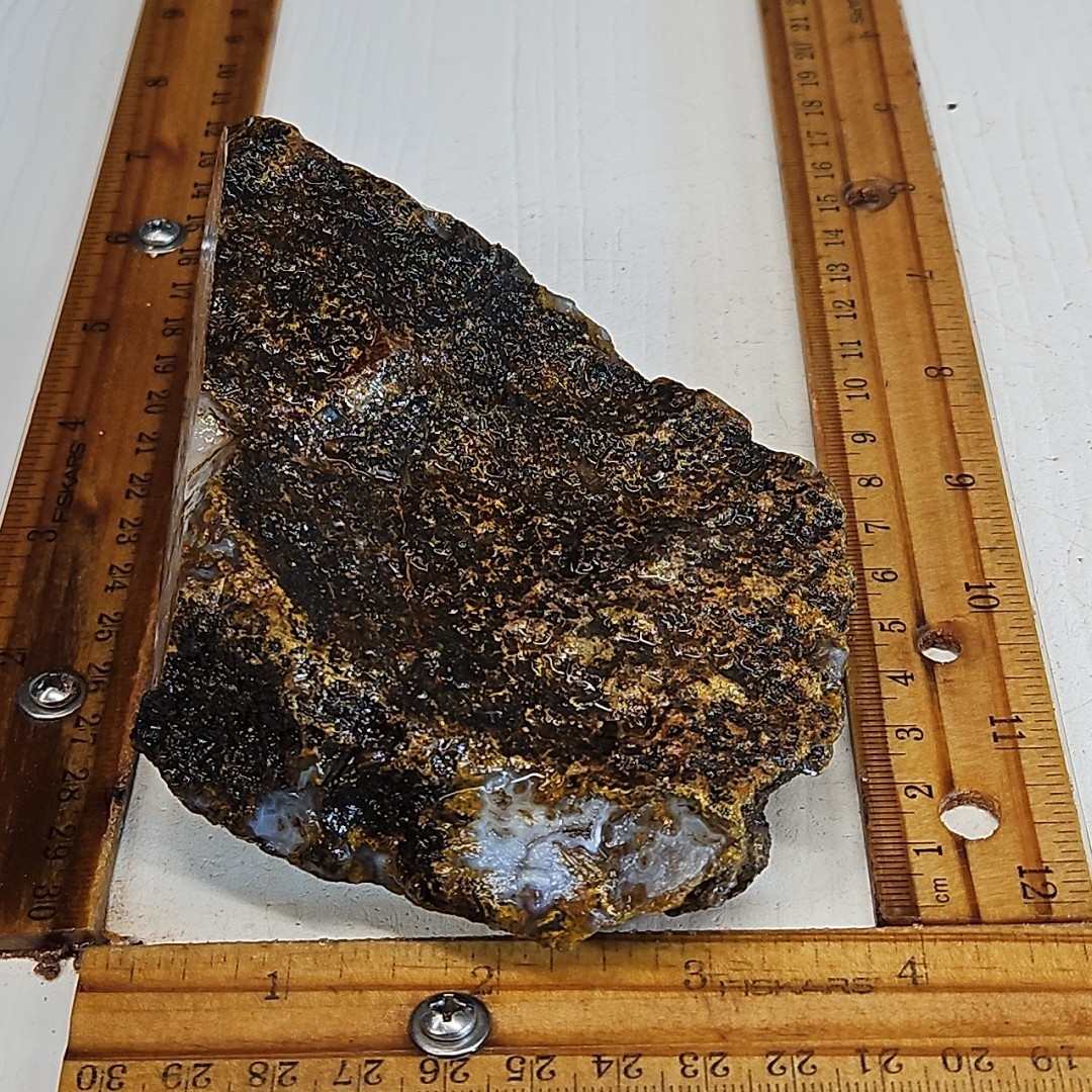 Agua Nueva agate rough. Beautiful light blue banded agate, with drusy 1LB 1.6oz.