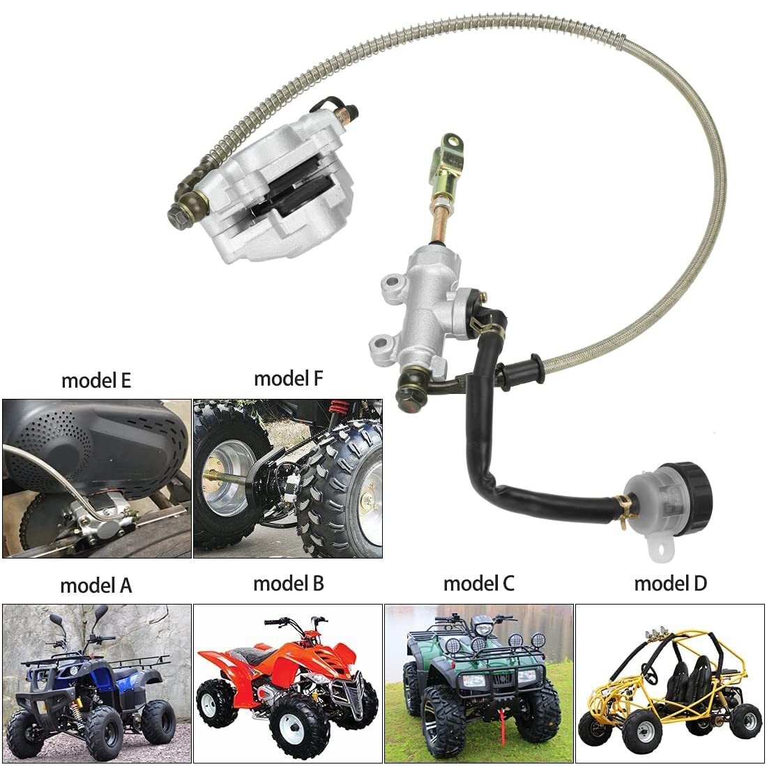 Rear Foot Disc Hydraulic Brake Master Cylinder Caliper For 150cc 200cc 250cc ATV