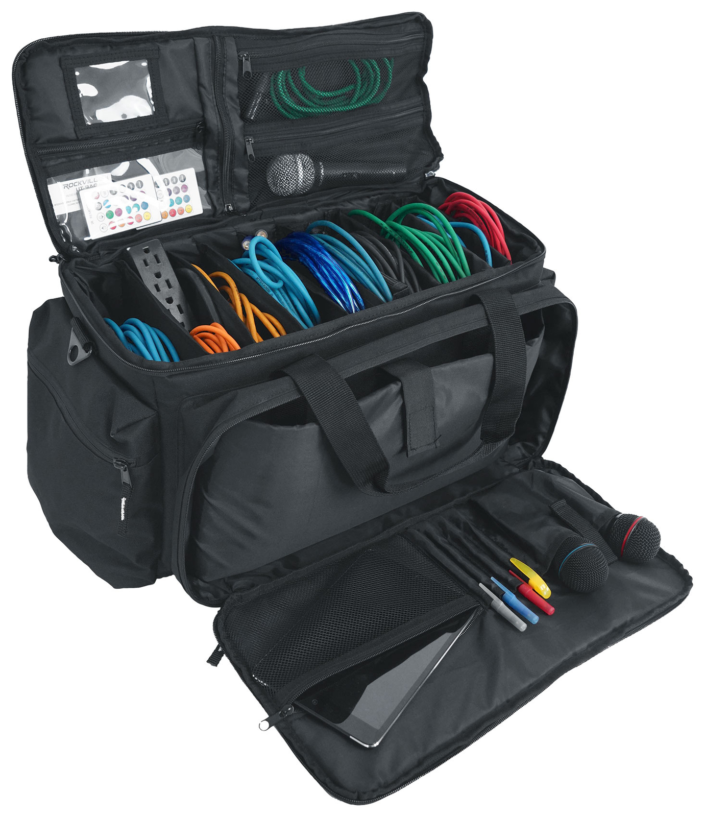 Rockville UT-BAG10 Padded DJ Cable/Utility Bag w/removable Dividers+YKK Zippers