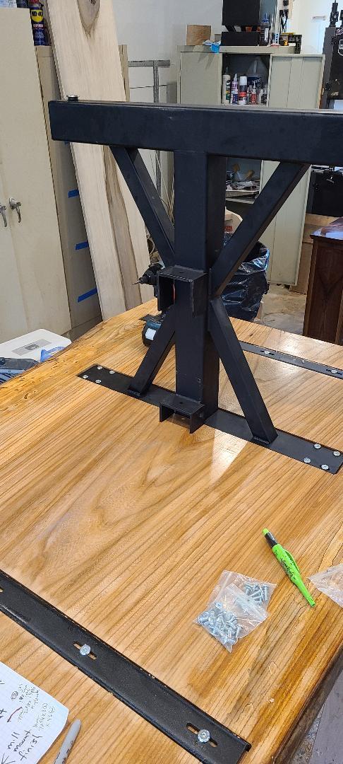 Made In America metal table legs, Farmhouse steel base, Metal table base