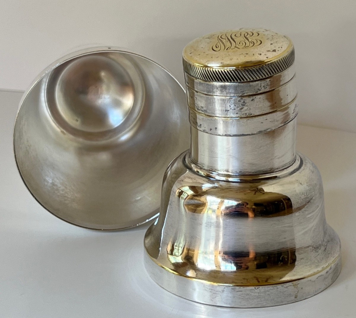 CHAS J HAUCK & SONS SILVER COCKTAIL COMBINATION SHAKER Martini BARWARE 1884