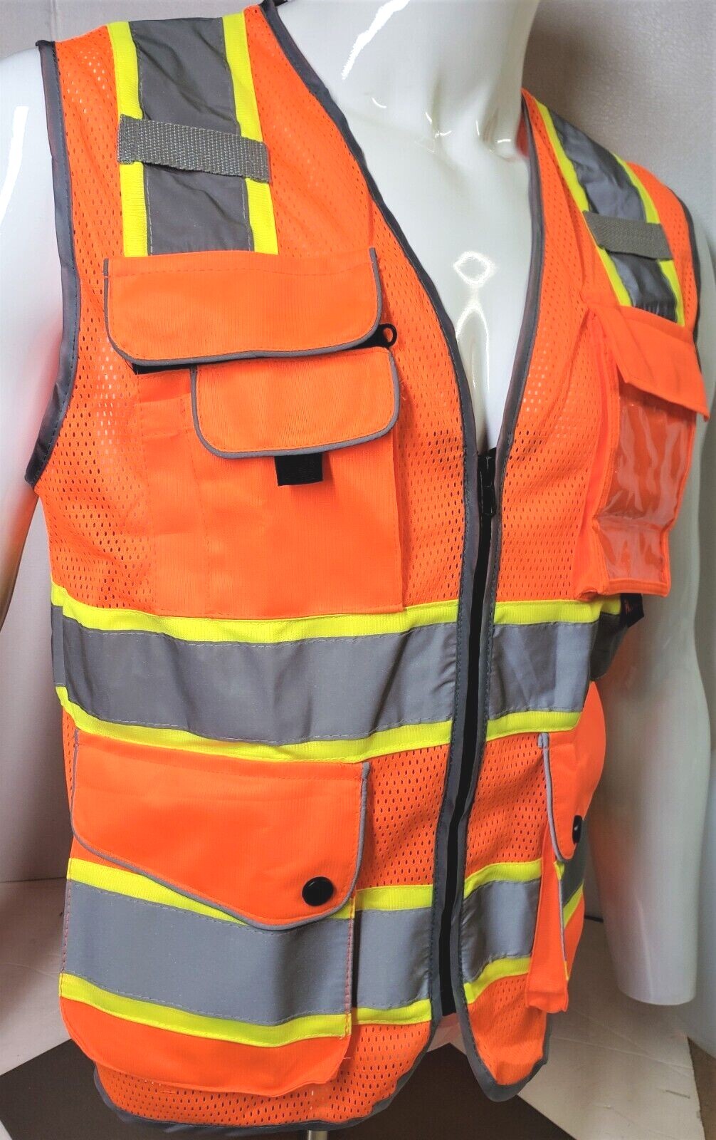Class 2 Hi Visibility Reflective Orange Safety Vest (Small to 2XL)