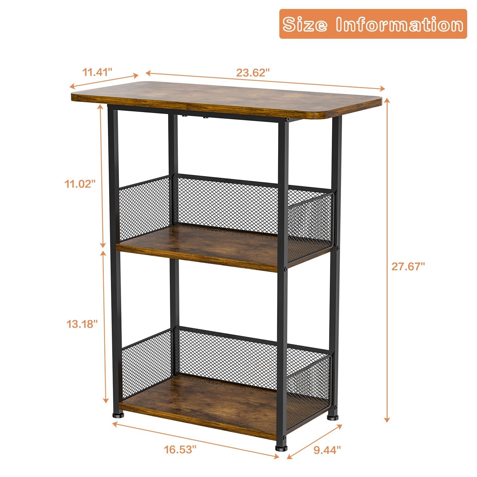 Floor Standing Freestanding Whiskey Rack: 3 Tier Wine Rack Mini Bar Table Cor...