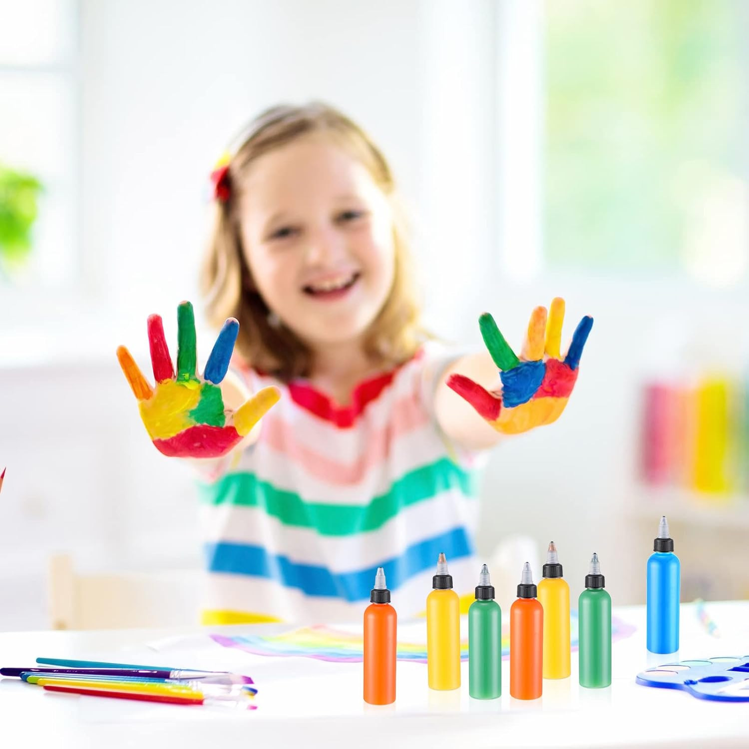 150 Pcs 4 Oz Plastic Squeeze Bottles with Twist Top Cap for Liquids