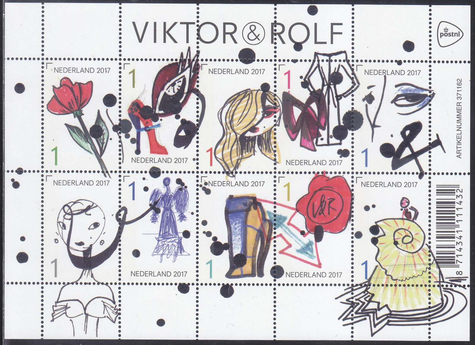 Netherlands Issue 2017 (MS 3566-3575) Modern Art