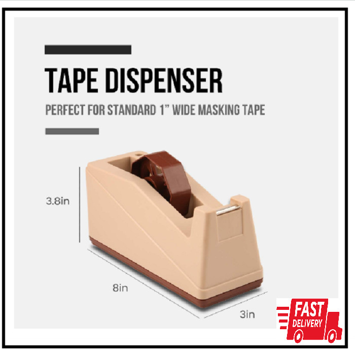 Desktop Tape Dispenser Holder with Large 3 Inch Core for Masking Tape, Heat Tran