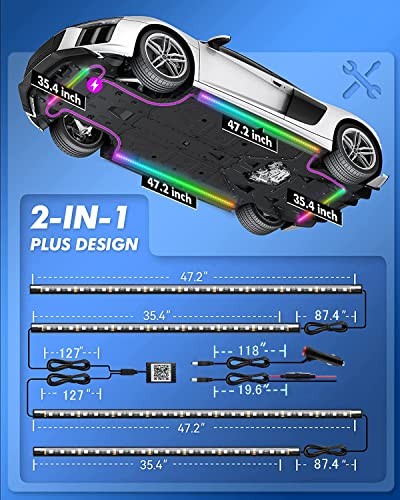Underglow Kit, RGB-IC Under Car Lights With Dream Color Dancing Chasing, 213
