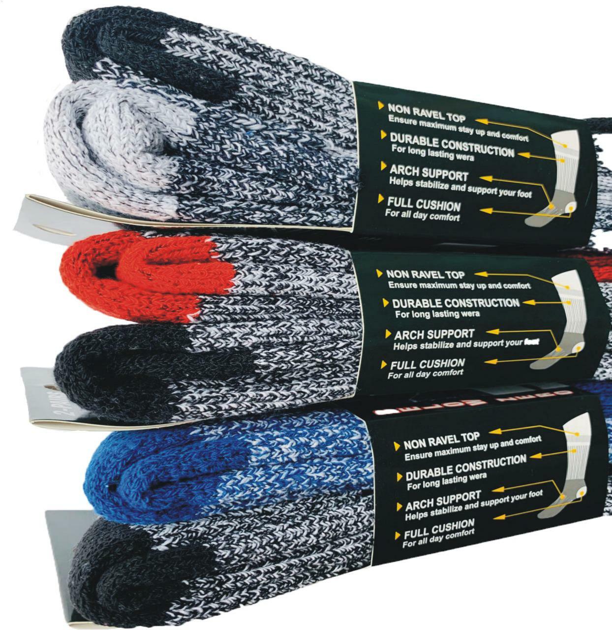 6 Pairs Merino Wool Socks Mens Thermal Socks Insulated for Cold Weather 10-13