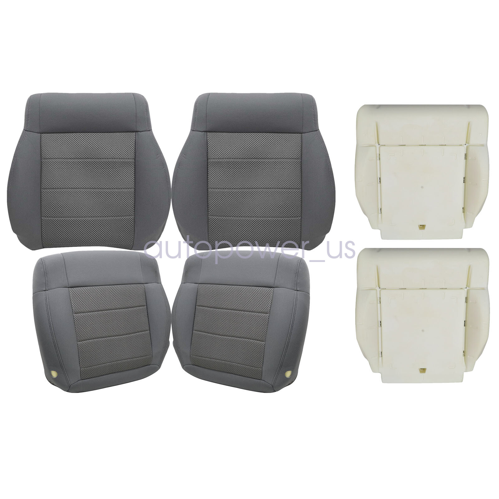 For 2008-2010 Jeep Wrangler Sahara Rubicon Front Cloth Seat Cover & Foam Cushion