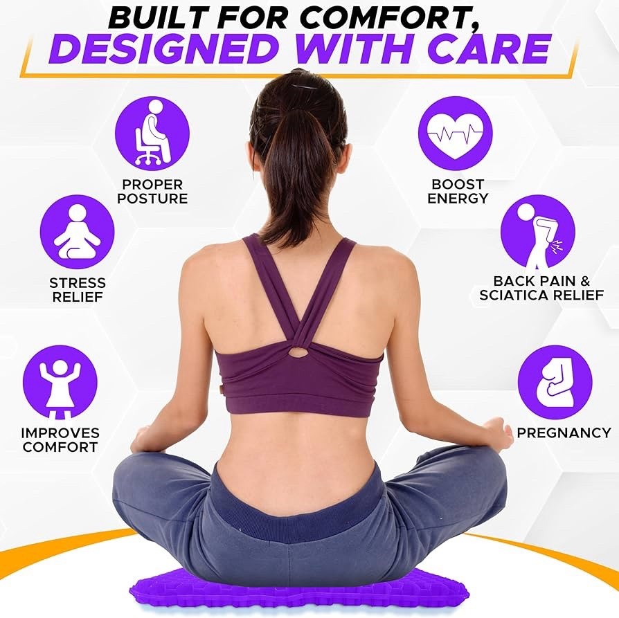 EcoNour Gel Seat Cushion for Long Sitting (Large & Thick) - Pressure Relief