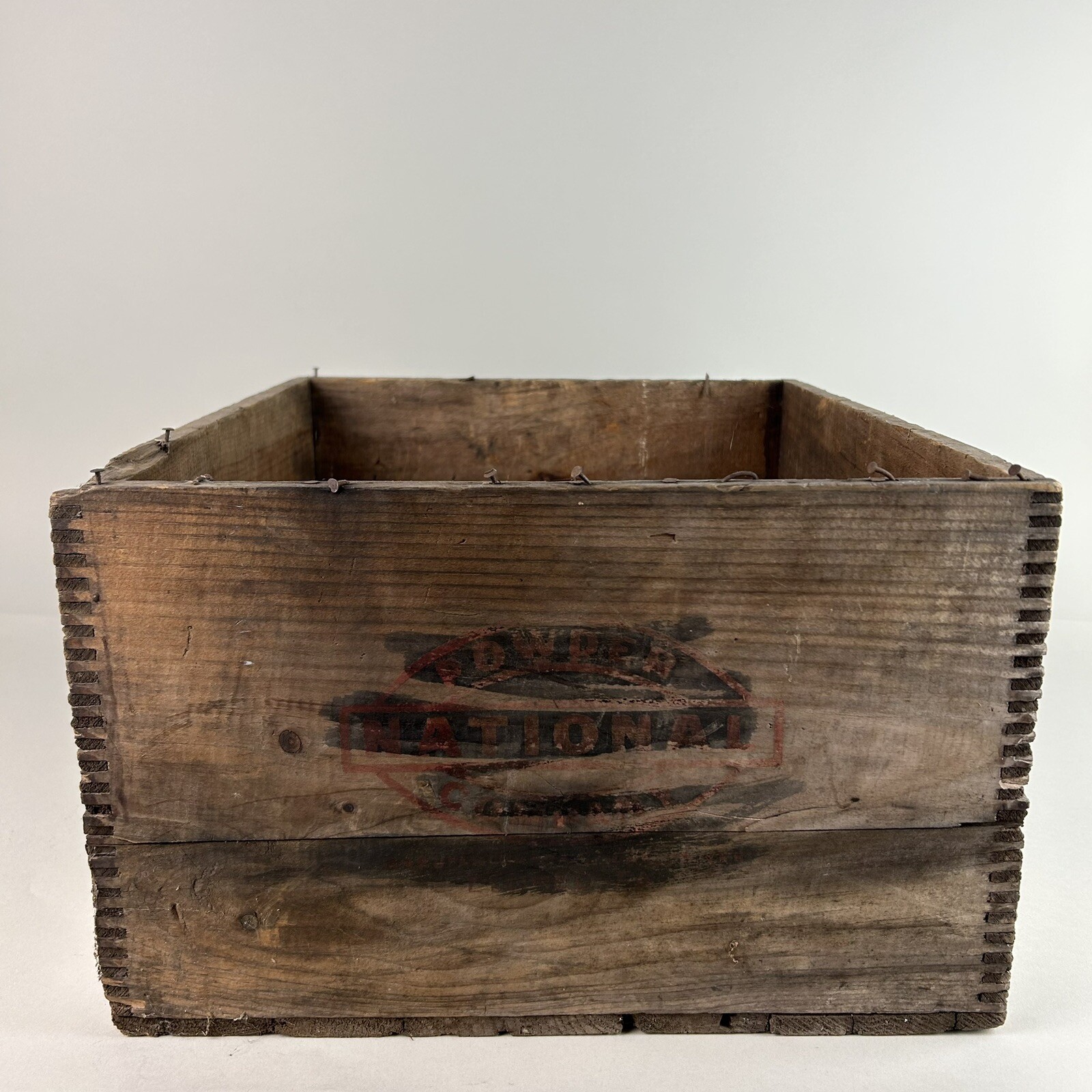 Antique 25lb Explosive Dynamite Dovetail Wood Crate ICC 14 National Eldred PA
