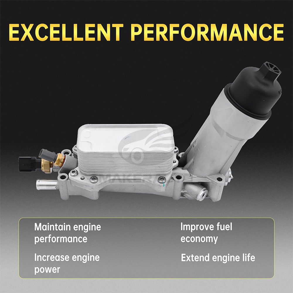 Aluminum Engine Oil Cooler Filter Housing For 11-16 Dodge Jeep Chrysler Ram 3.6L