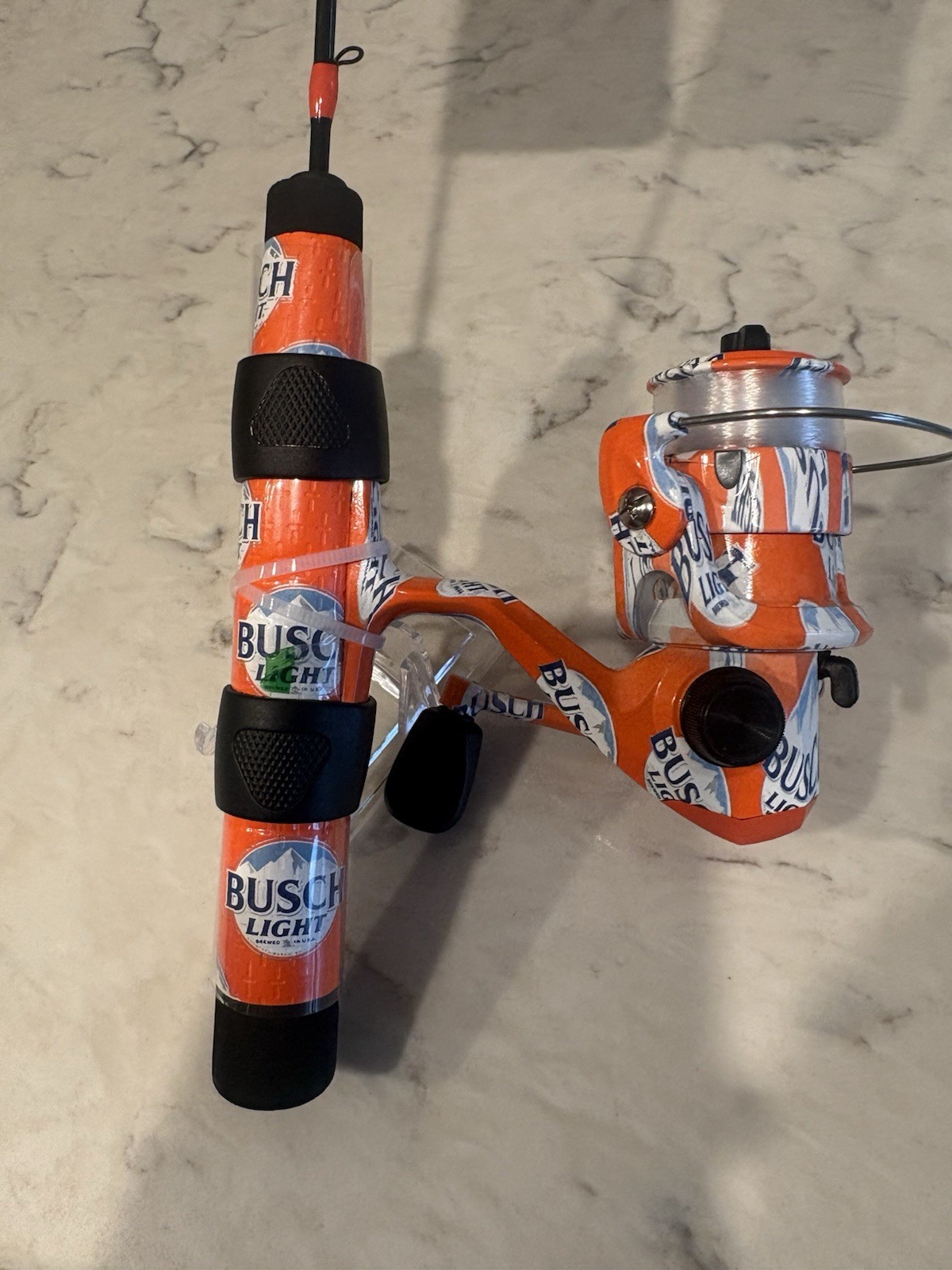 Beaver Dam Busch Light 26 Inch Medium Light Ice Fishing Combo Orange/Black