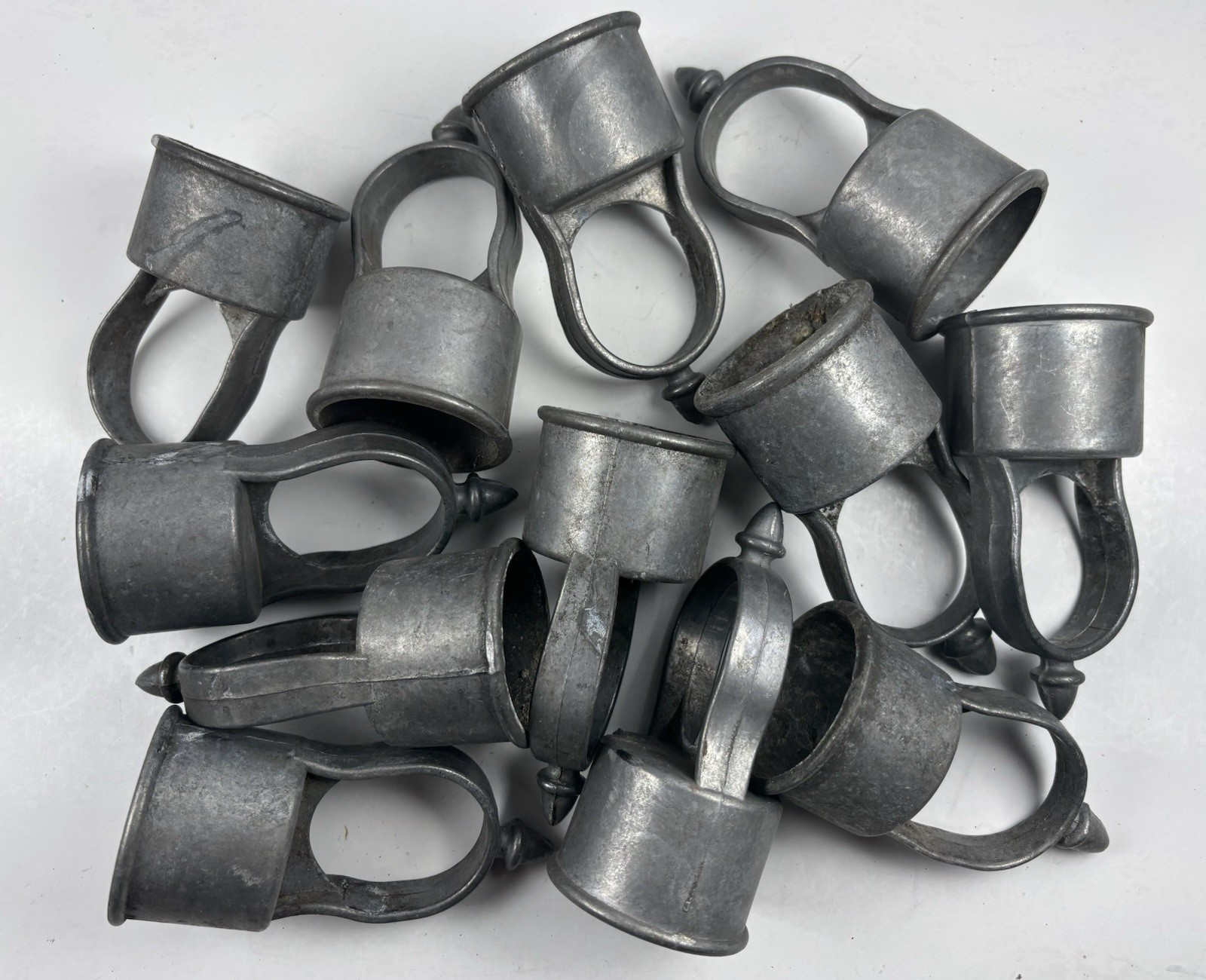 Vintage Chain Link TOP RAIL LOOP End Cap Eye Fence Gate Cast Aluminum Lot of 12