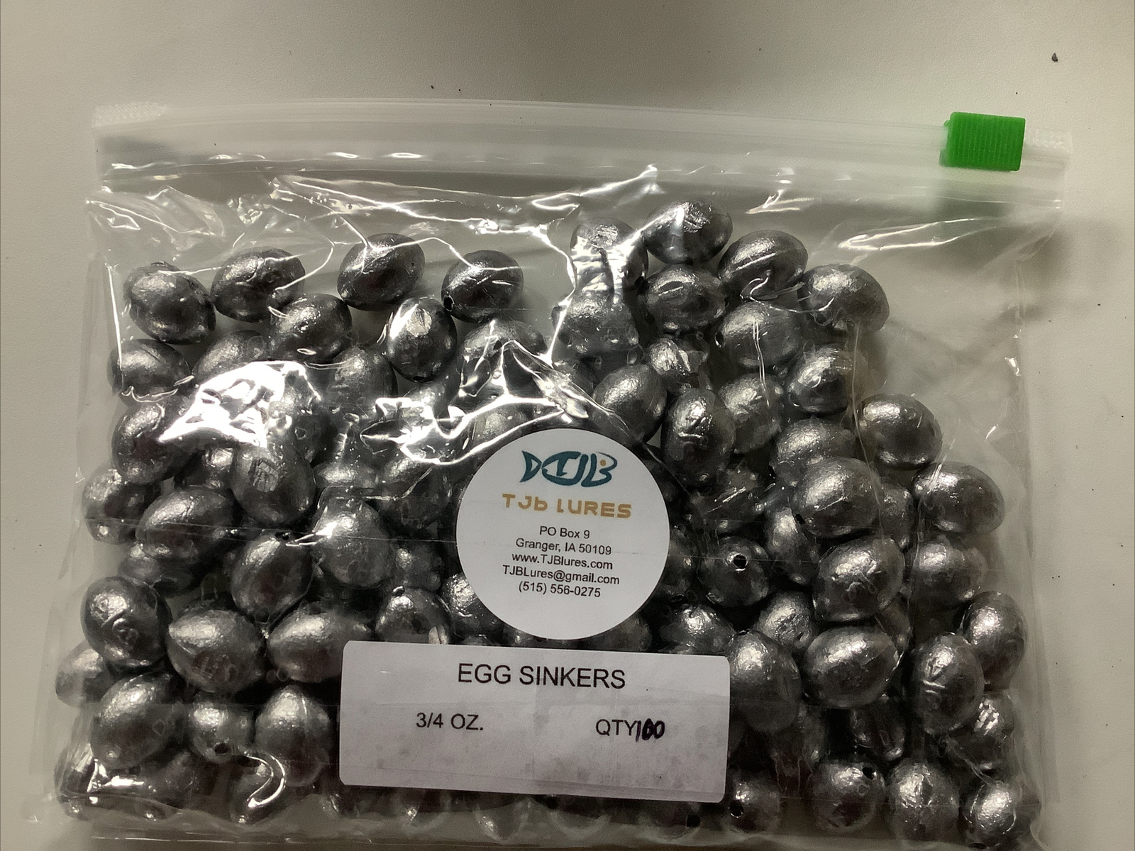 100 - 3/4 Oz (0.75 Oz) EGG SINKERS, Slip Sinkers, Fishing Weights FREE SHIP