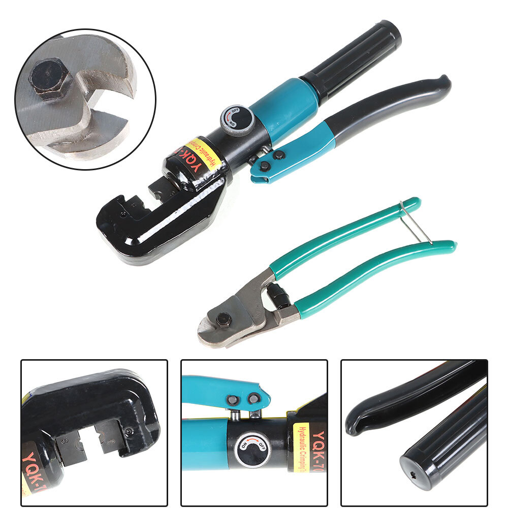 10 Ton Hydraulic Crimper Crimping Tool WIth 9 Dies Wire Battery Crimper Tool New