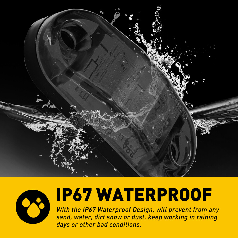 10x LED Side Marker Amber Red Lights Clearance Light Truck Trailer RV Waterproof