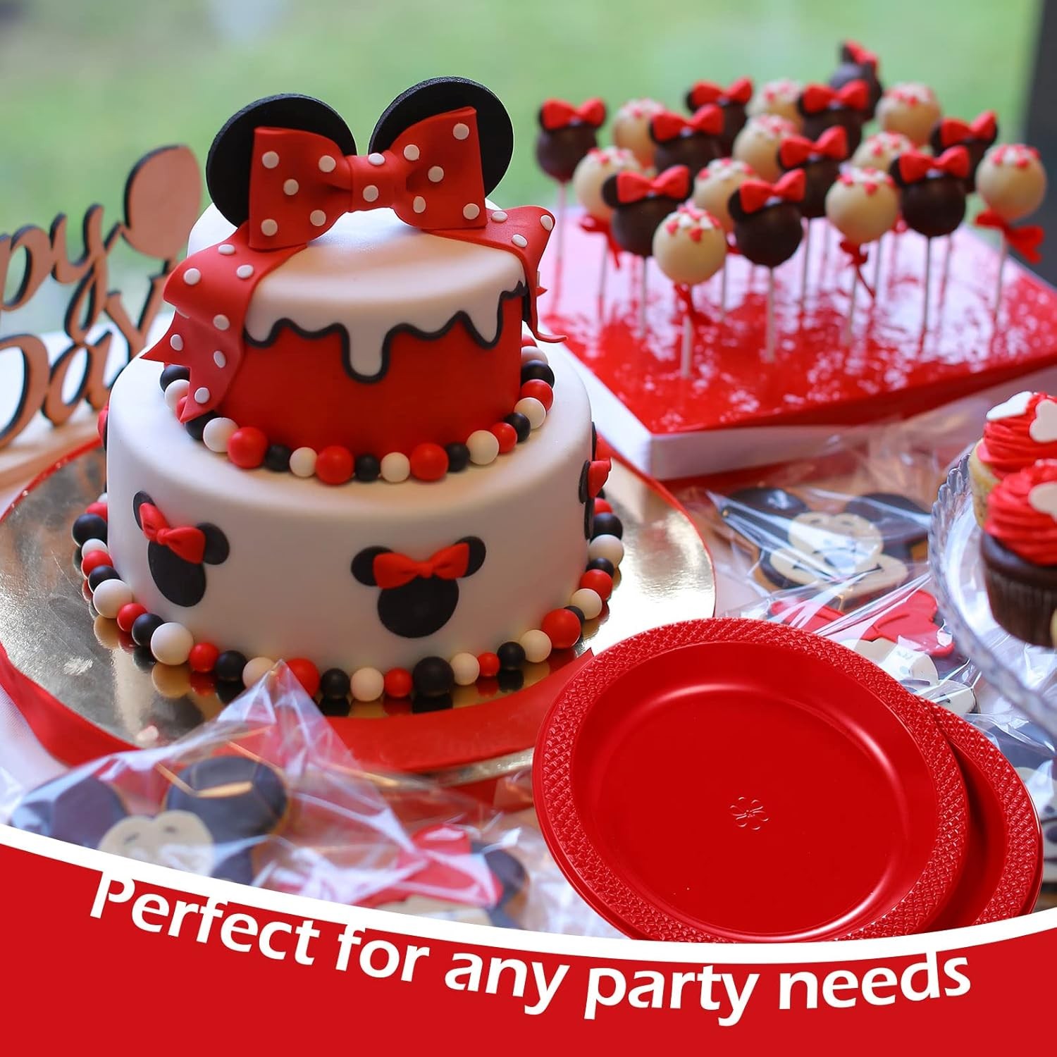 Bulk Red Round Plates - 6 Inch Disposable Dinnerware for All Occasions